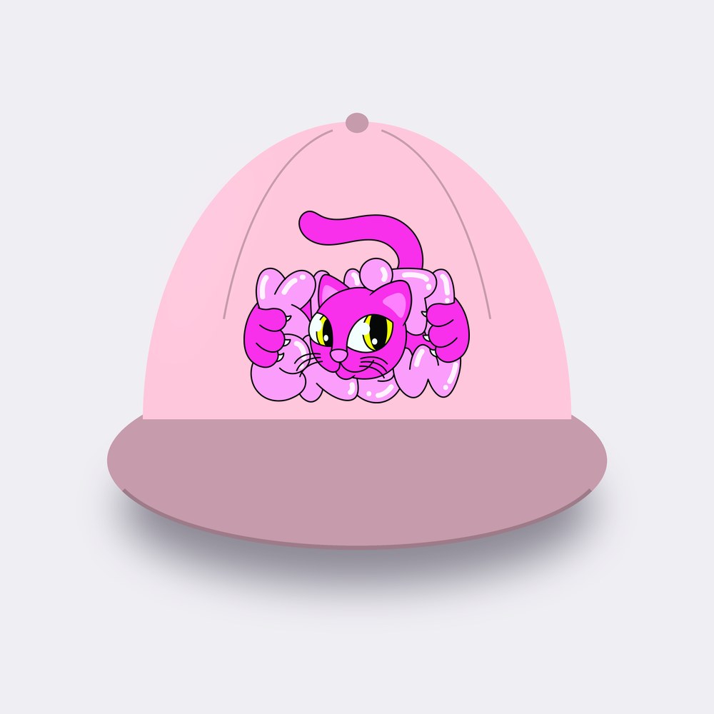 Hot Pink Bubble Cat cap – blossom pink