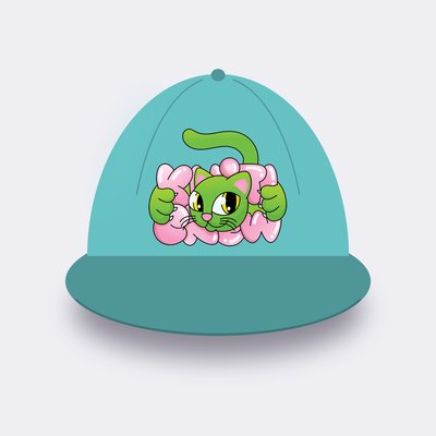 Green Bubble Cat cap – Chalky mint