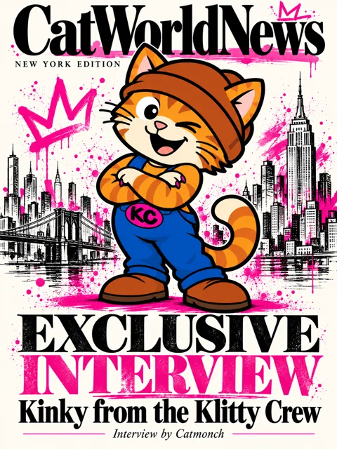 CatWorldNews cover: exclusive interview with Kinky, interview by CatMonch