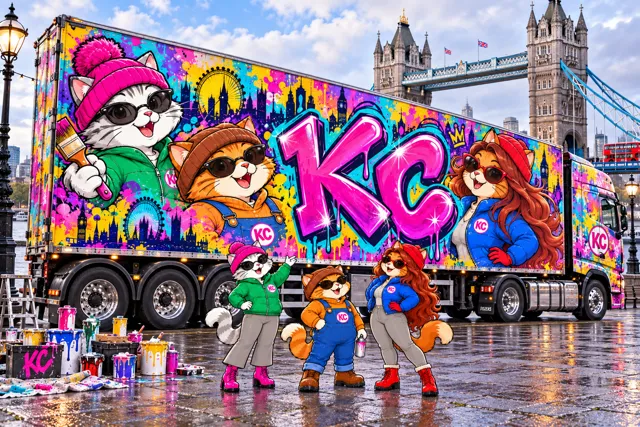 KC in tour – il camion di Londra – la Klitty Crew al Tower Bridge, Londra