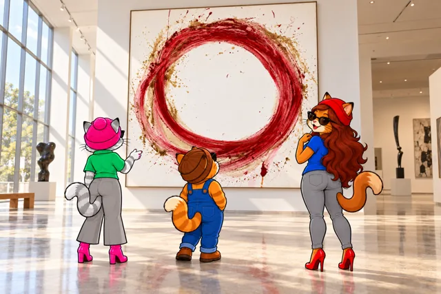 The big red circle – the Klitty Crew at Museum visit