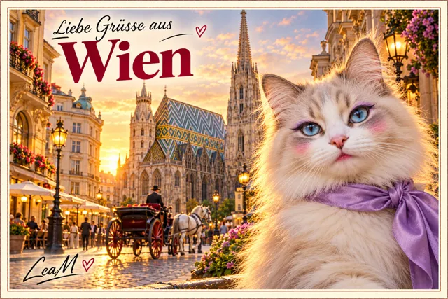 ウィーンのLeaMからの絵はがき「Liebe Grüsse aus Wien」