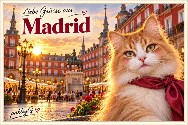 Postkort «Liebe Grüsse aus Madrid» fra PabloG, Madrid