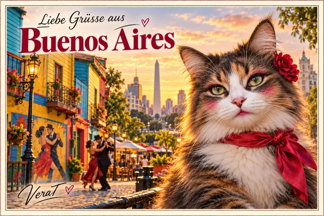 Postkort «Liebe Grüsse aus Buenos Aires» fra VeraT, Buenos Aires