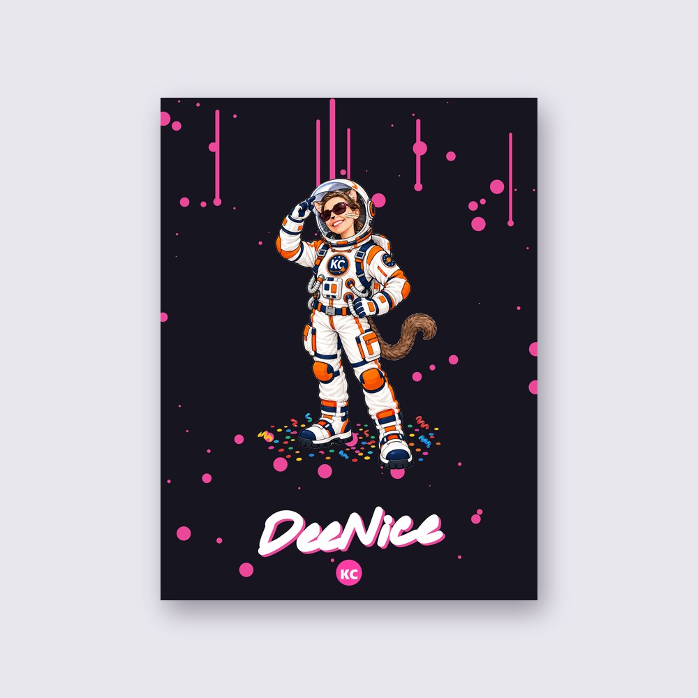 DeeNice the astronaut poster on a wall