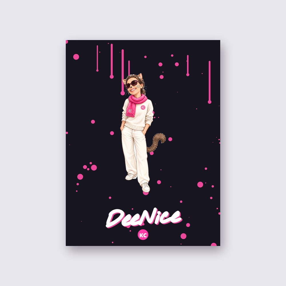 DeeNice from the Klitty Crew poster on a wall