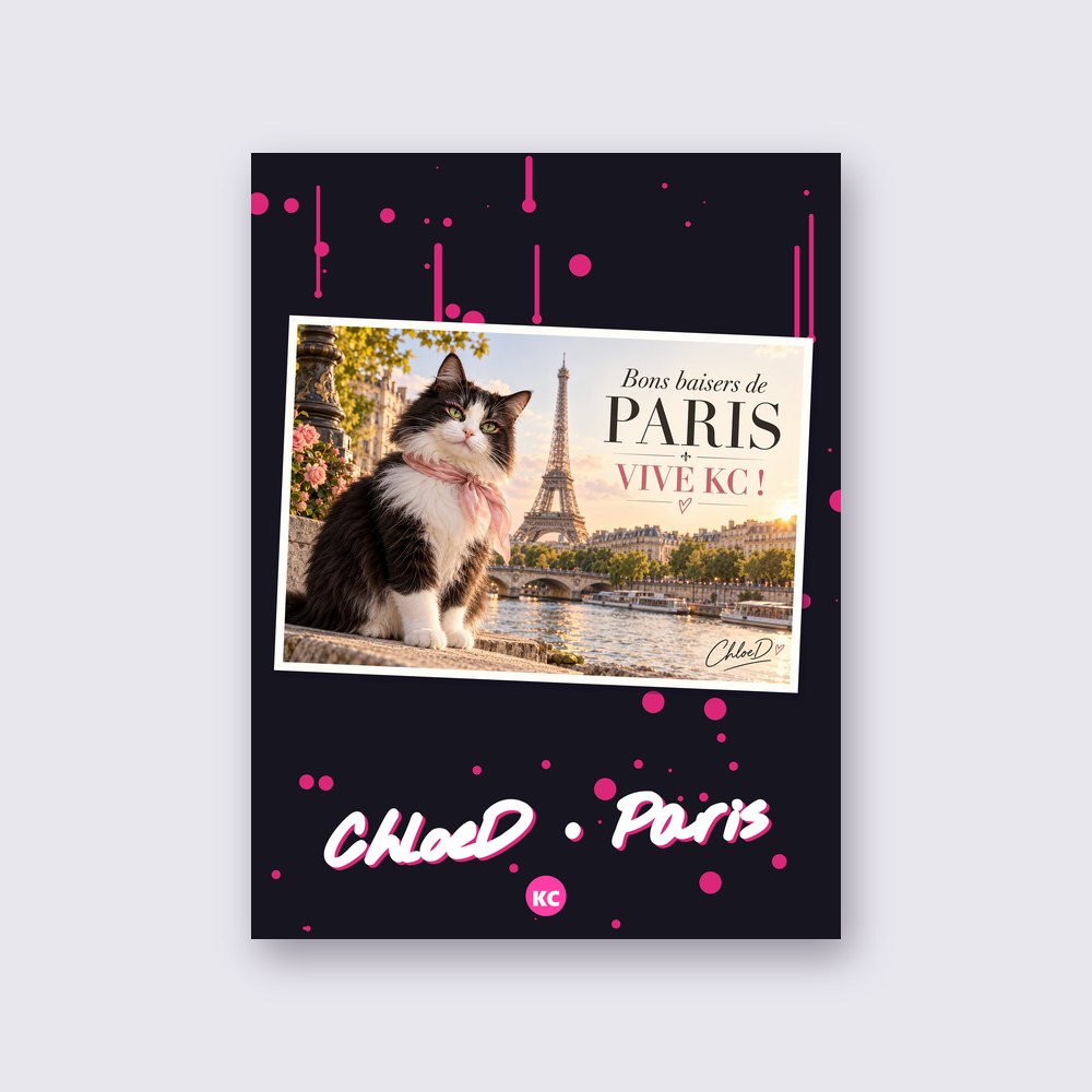 Postcard from Paris by ChloeD poster on a wall