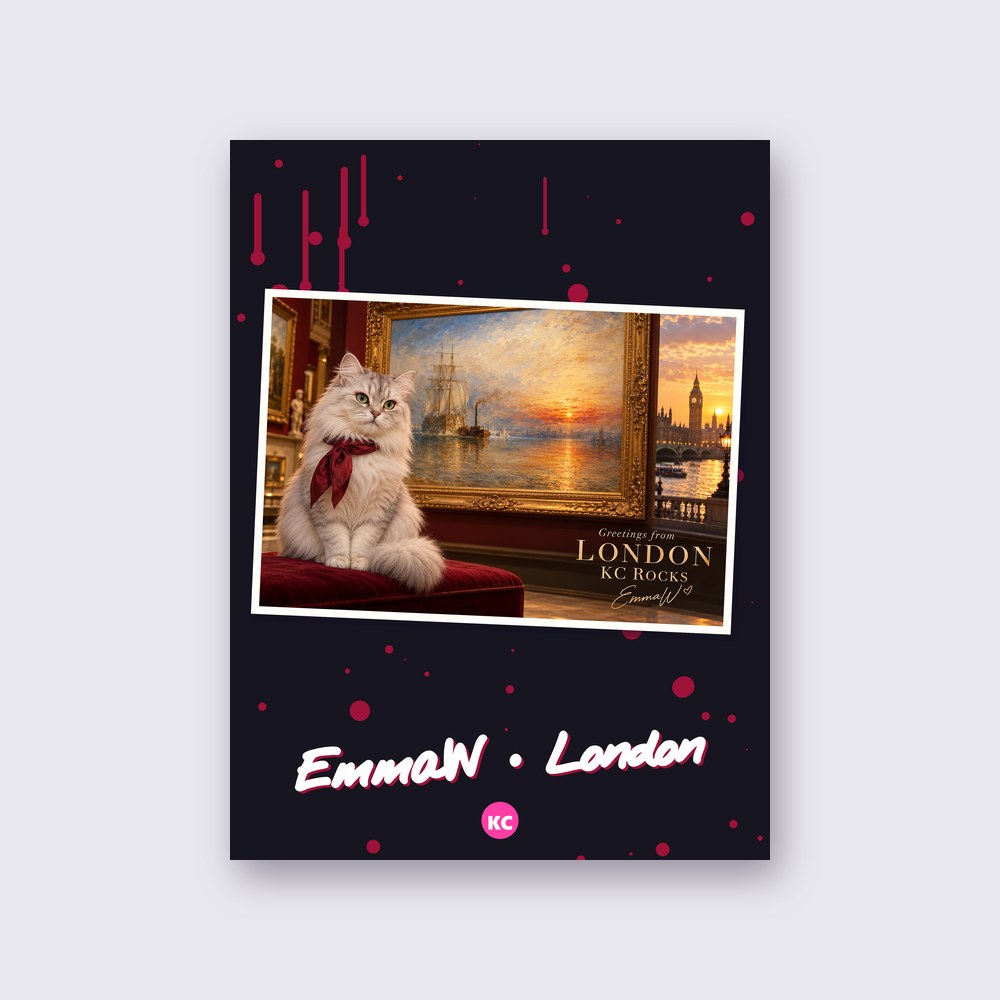 Postcard from London by EmmaW poster on a wall