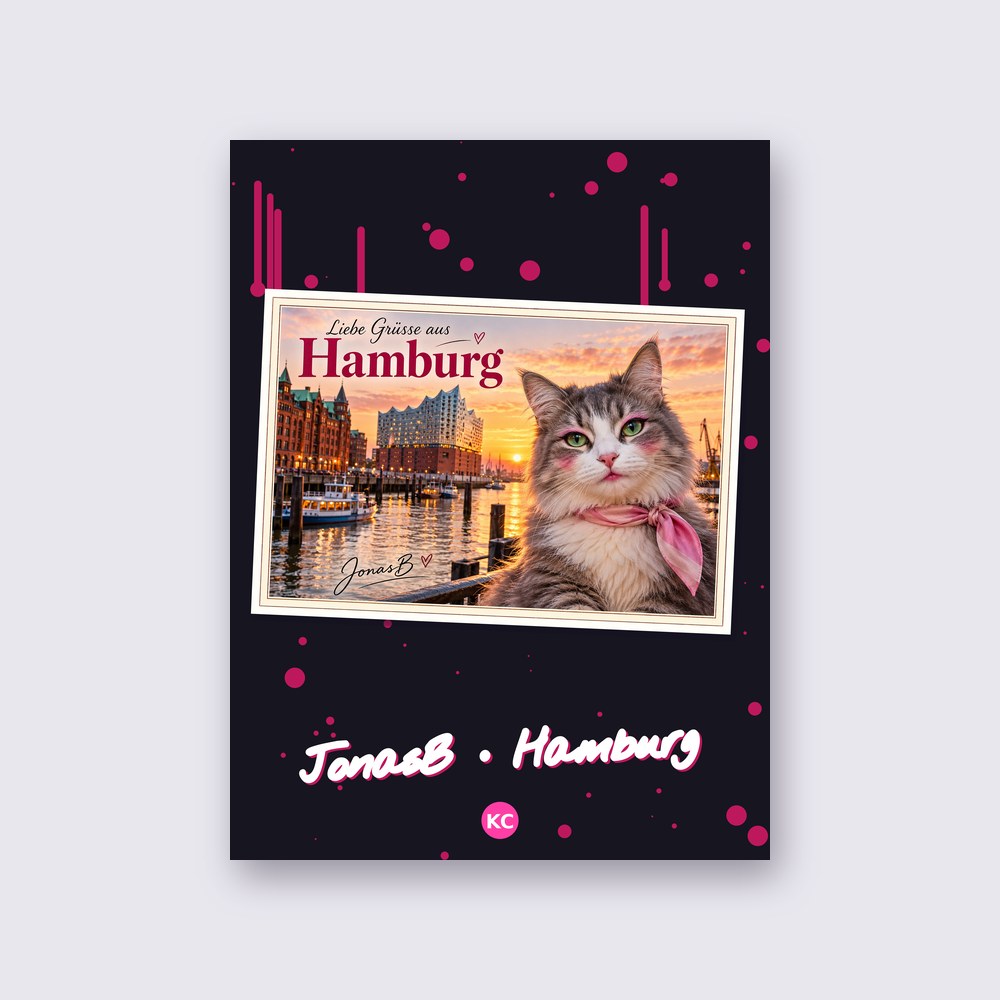Postcard from Hamburg by JonasB poster on a wall