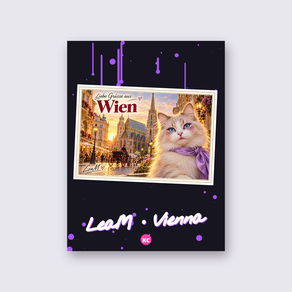 Postcard from Vienna by LeaM poster on a wall
