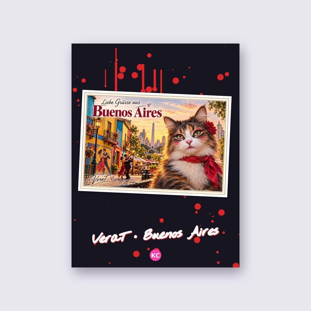 Postcard from Buenos Aires by VeraT poster on a wall
