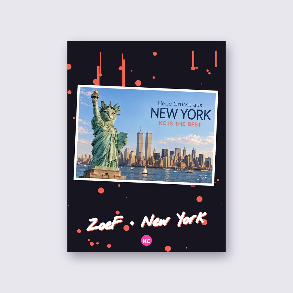Postcard from New York by ZoeF poster on a wall