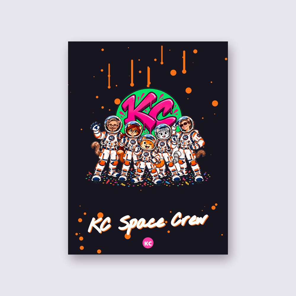 KC Space Crew poster on a wall