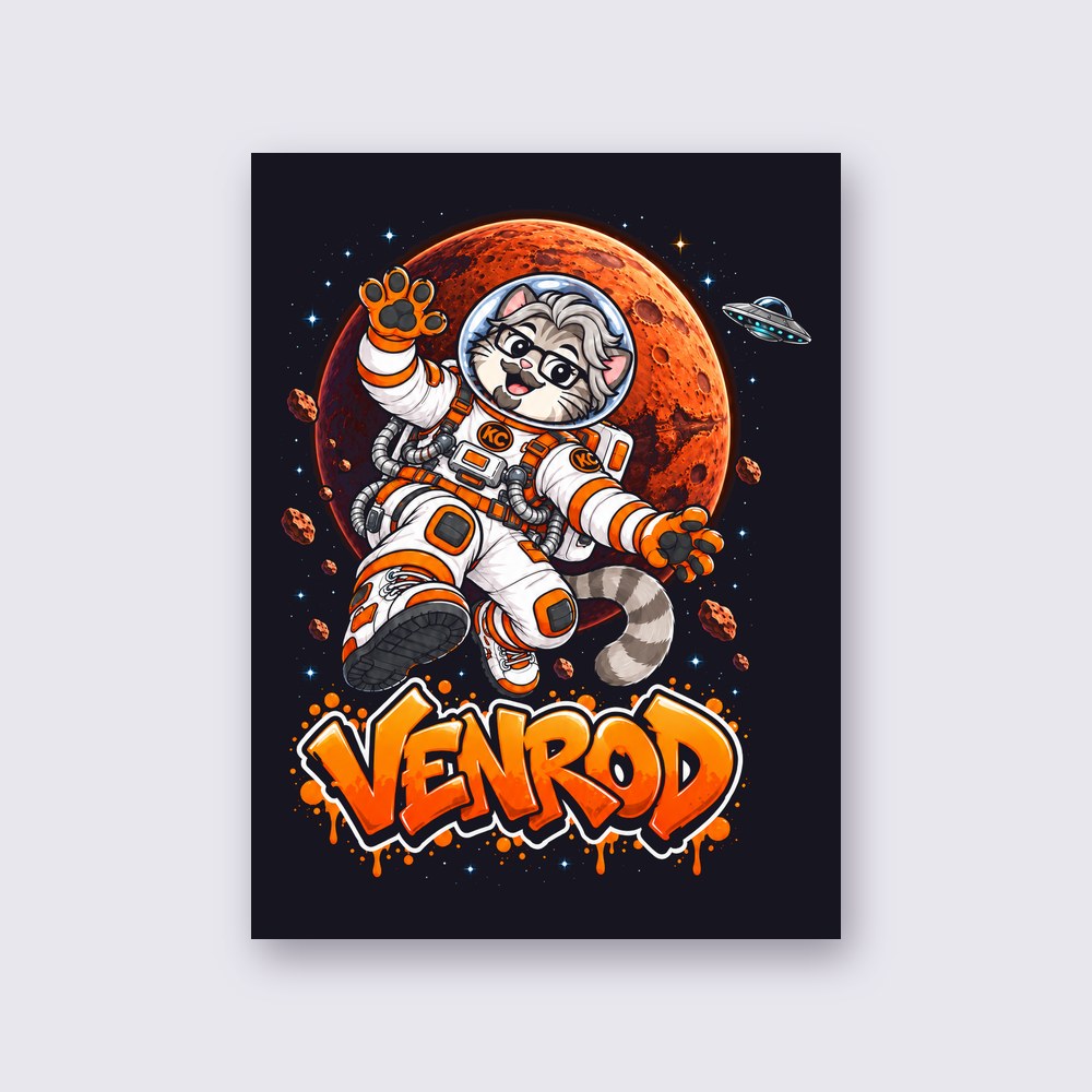 VenRod on Mars poster on a wall