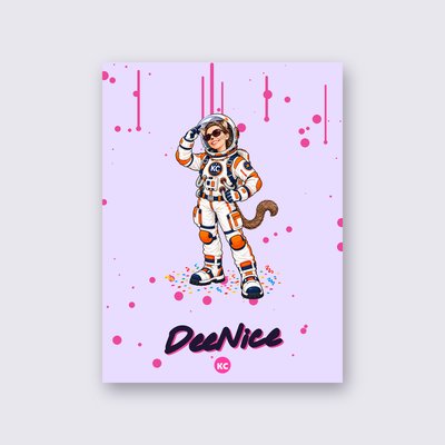 DeeNice the astronaut poster – Lilac background