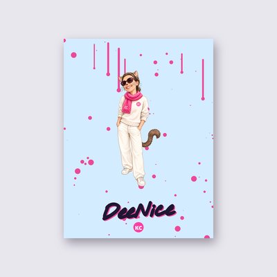 DeeNice from the Klitty Crew poster – Sky blue background