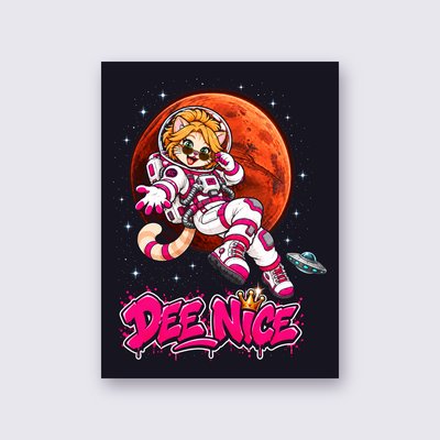 DeeNice on Mars poster – Black background