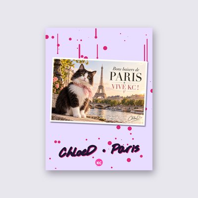 Postcard from Paris by ChloeD poster – Lilac background