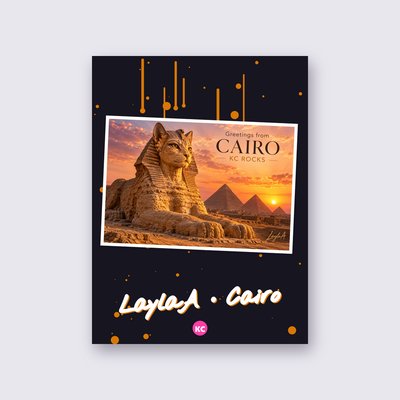 Postcard from Cairo by LaylaA street art poster – Black