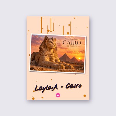 Postcard from Cairo by LaylaA poster – Peach background