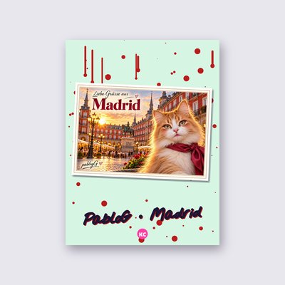 Postcard from Madrid by PabloG poster – Mint background