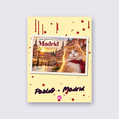 Postcard from Madrid by PabloG street art poster – Yellow