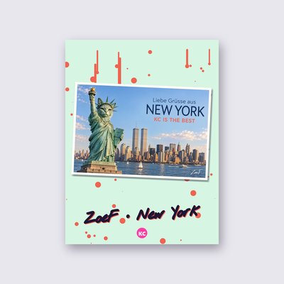 Postcard from New York by ZoeF poster – Mint background