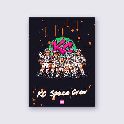 KC Space Crew poster – Black background