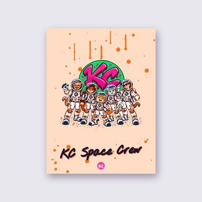 KC Space Crew poster – Peach background