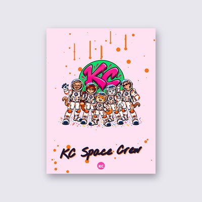 KC Space Crew poster – Pink background