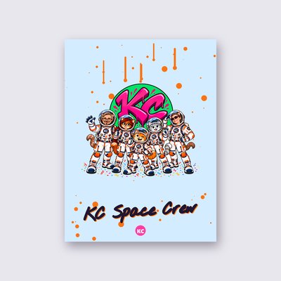 KC Space Crew poster – Sky blue background