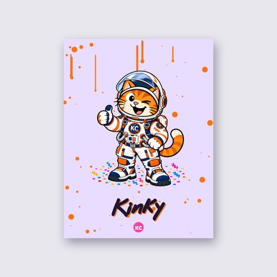 Kinky the astronaut poster – Lilac background