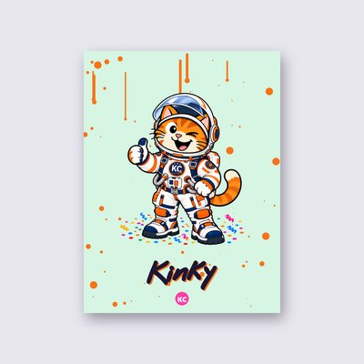 Kinky the astronaut poster – Mint background