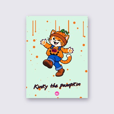 Kinky the pumpkin poster – Mint background