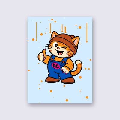 Kinky from the Klitty Crew poster – Sky blue background