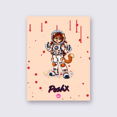 PoshX the astronaut poster – Peach background