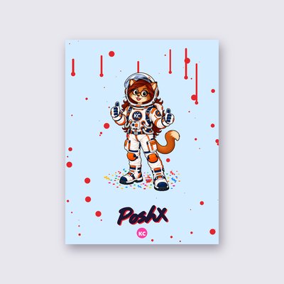 PoshX the astronaut poster – Sky blue background