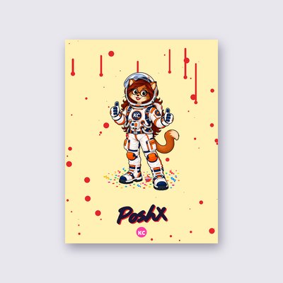 PoshX the astronaut poster – Yellow background