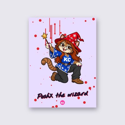 PoshX the wizard poster – Lilac background