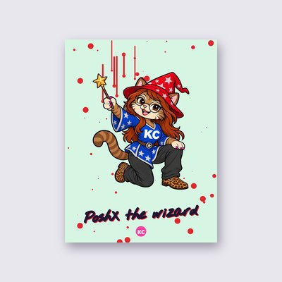 PoshX the wizard poster – Mint background