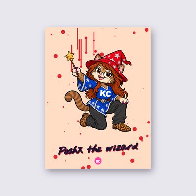PoshX the wizard poster – Peach background
