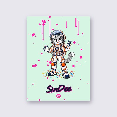 SinDee the astronaut poster – Mint background