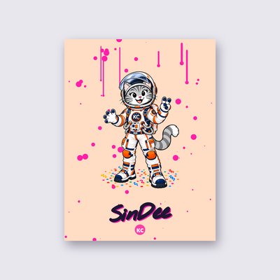 SinDee the astronaut poster – Peach background