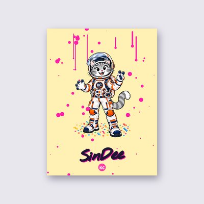 SinDee the astronaut poster – Yellow background