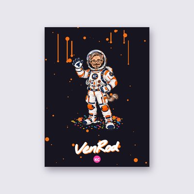 VenRod the astronaut poster – Black background