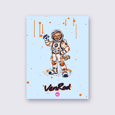VenRod the astronaut poster – Sky blue background