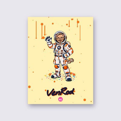 VenRod the astronaut poster – Yellow background
