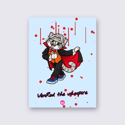 VenRod the vampire poster – Sky blue background