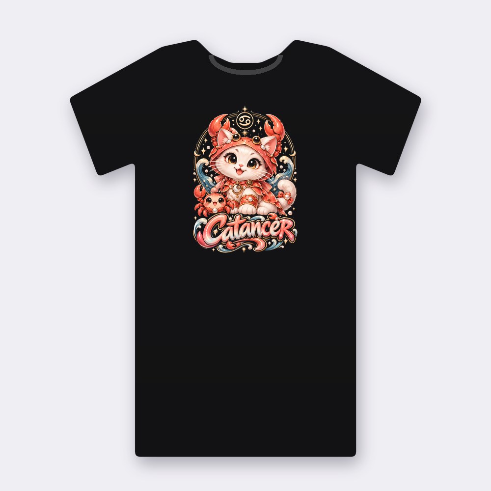 Astrocats Catancer T-shirt – black street art T-shirt