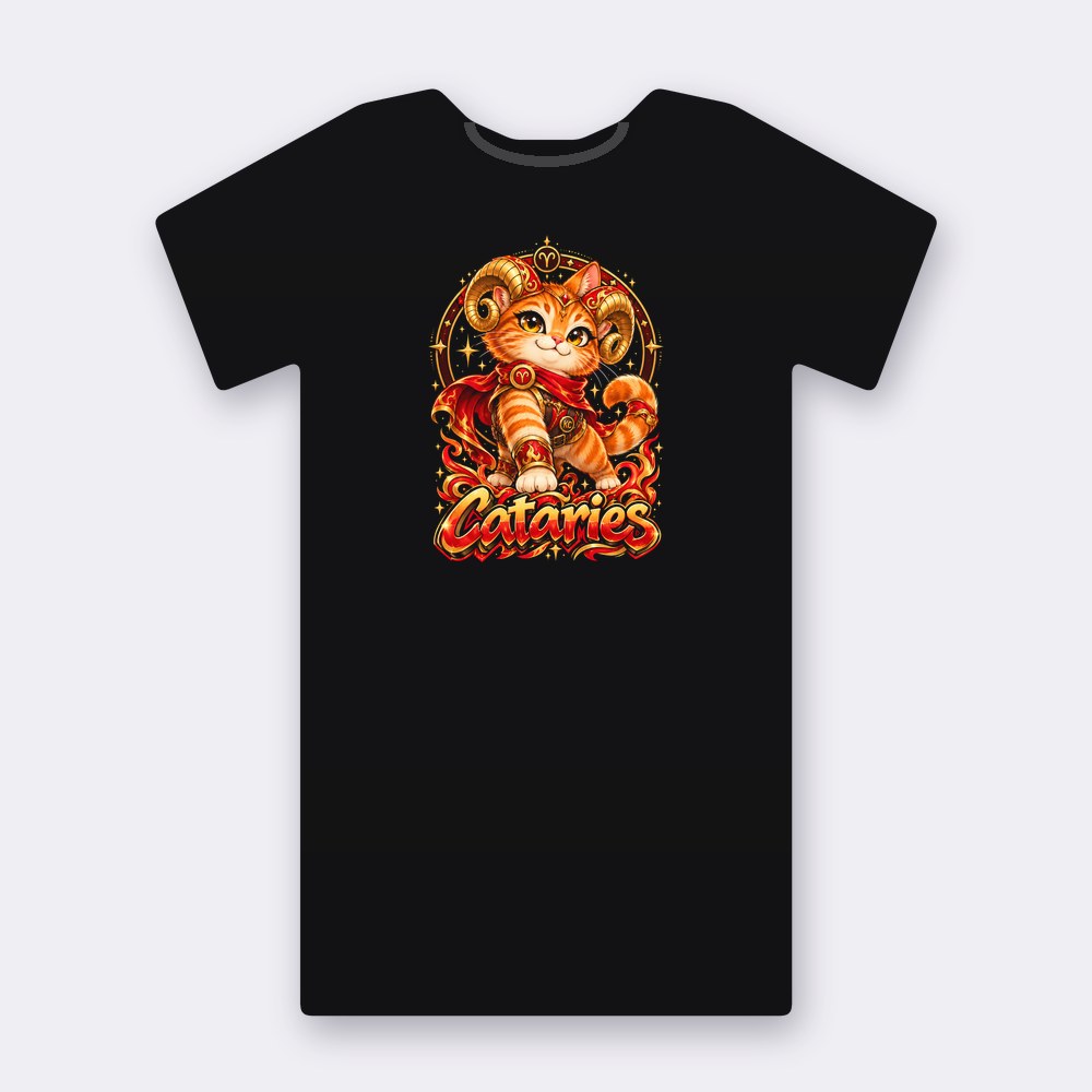 Astrocats Cataries T-shirt – black street art T-shirt